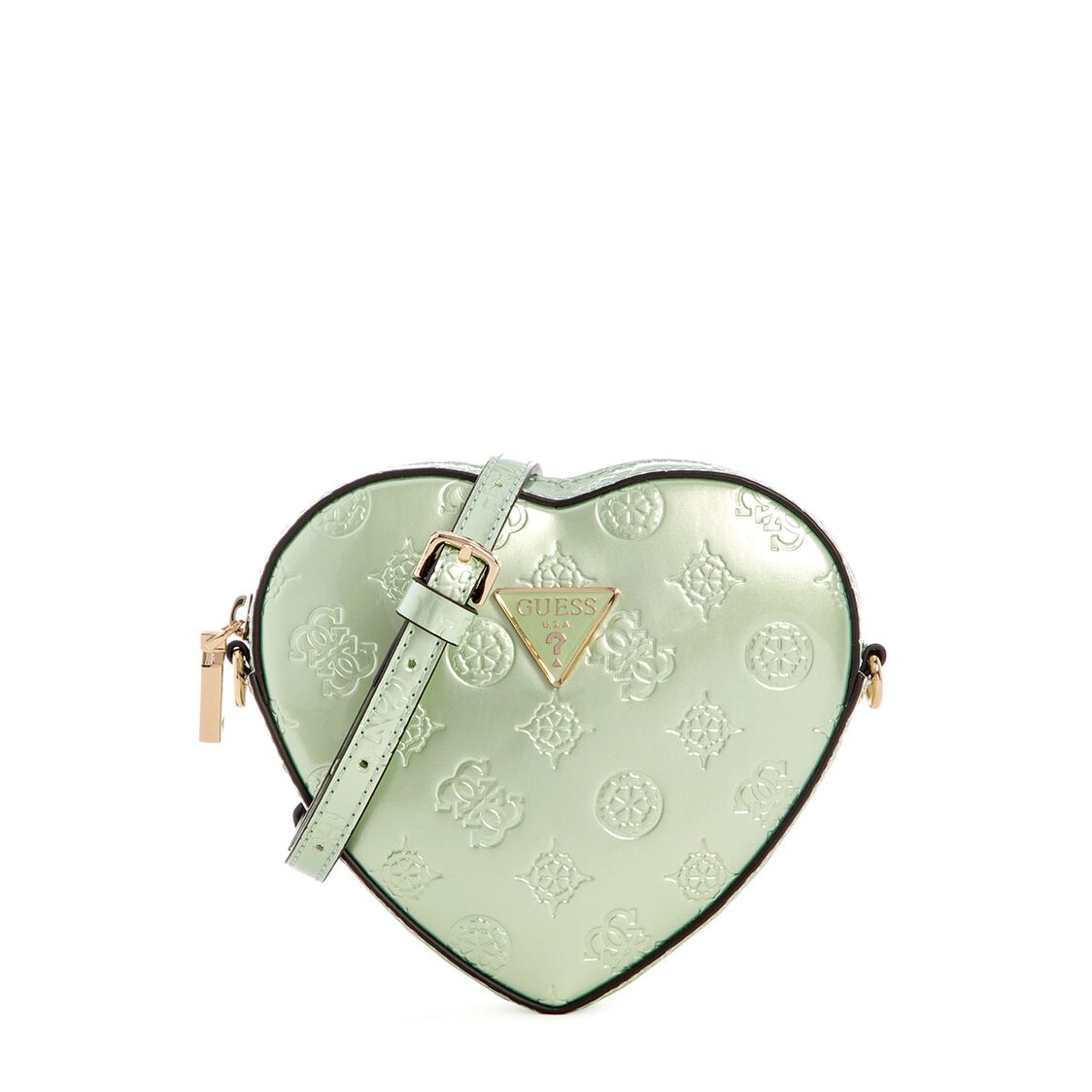 Guess Arnela Mini Heart Bag, Celadon Logo