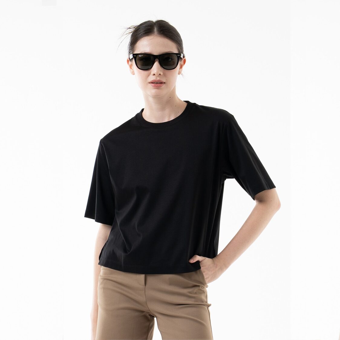K/Woods Essential Boxy Tee in Black