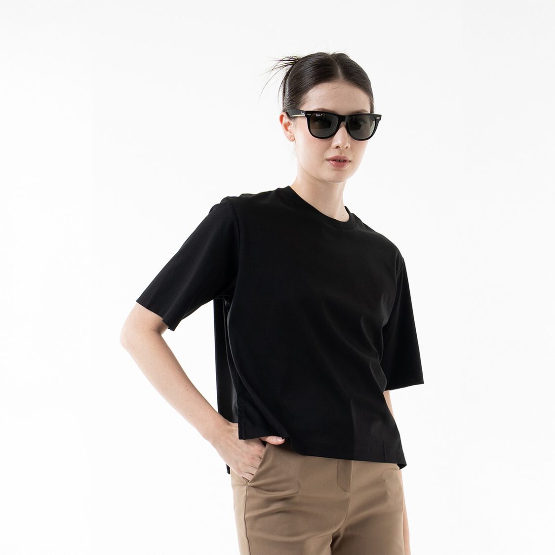 K/Woods Essential Boxy Tee in Black