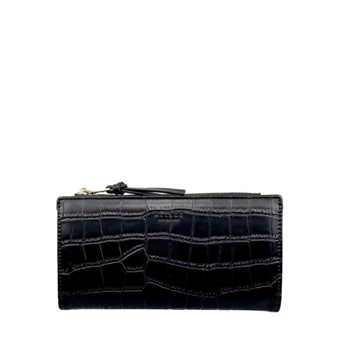 Mel&Co Croco Bi-Fold Snap Long Wallet