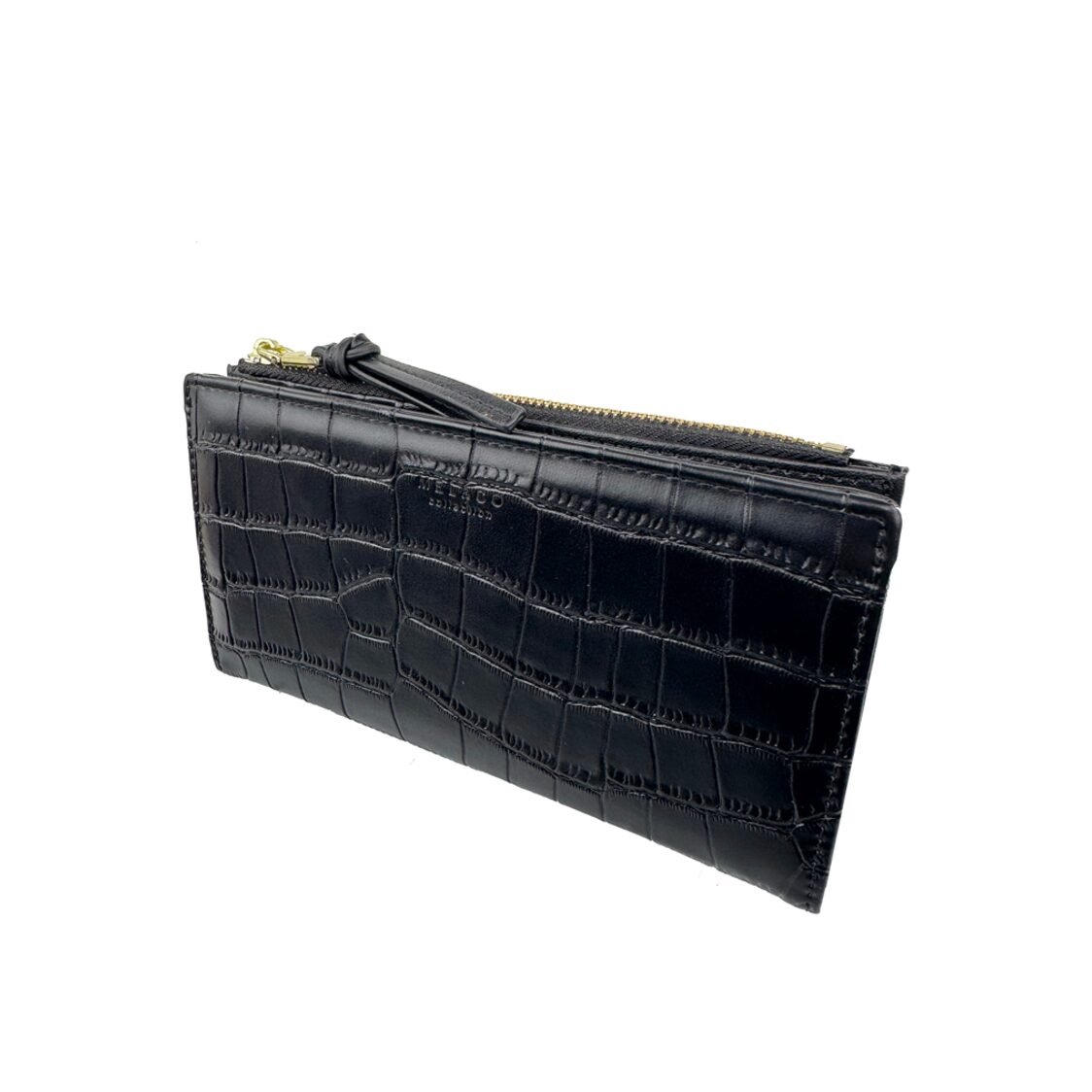 Mel&Co Croco Bi-Fold Snap Long Wallet