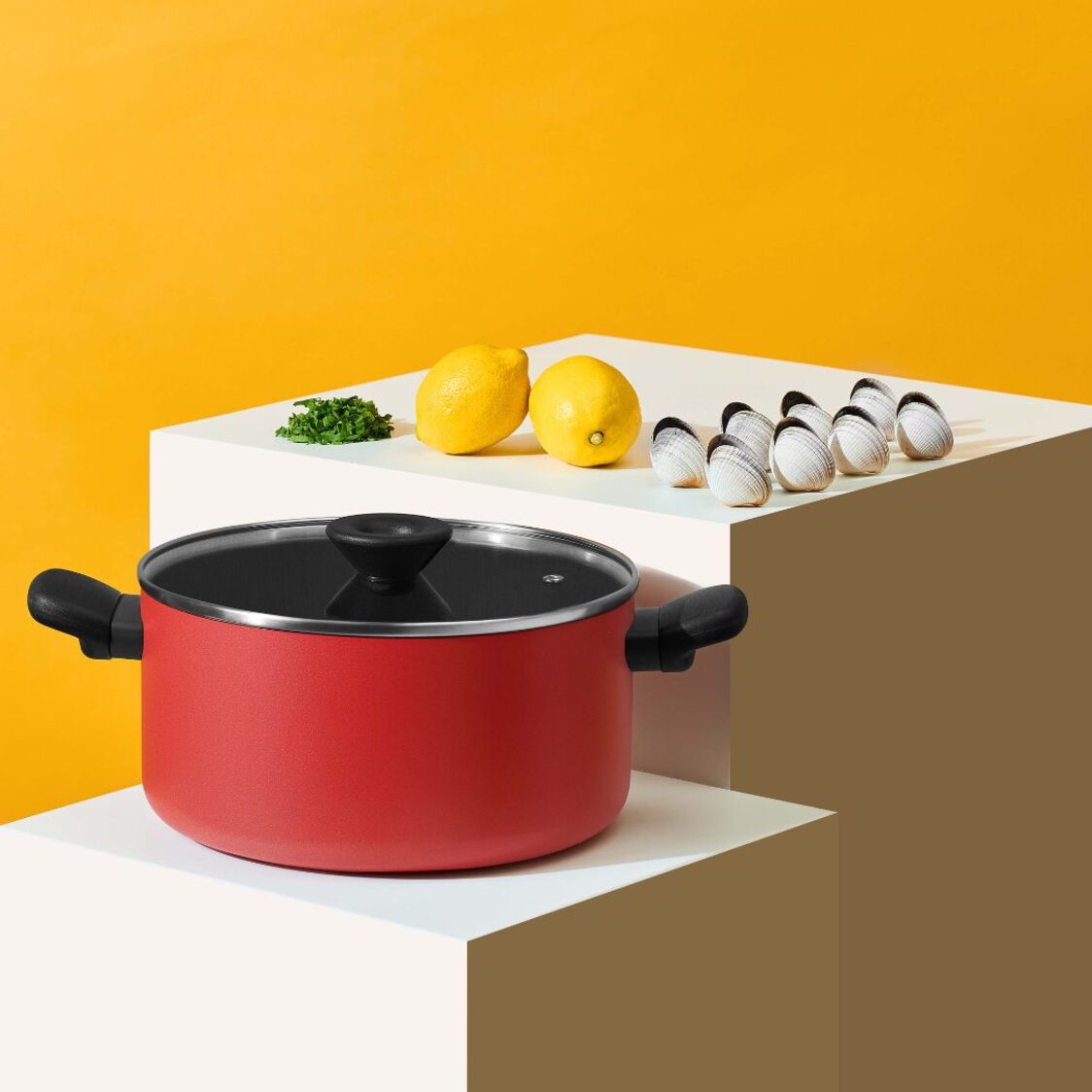 Meyer Bauhaus Nonstick 24cm | 5.2L Roma Red Covered Stockpot (Induction) 14202