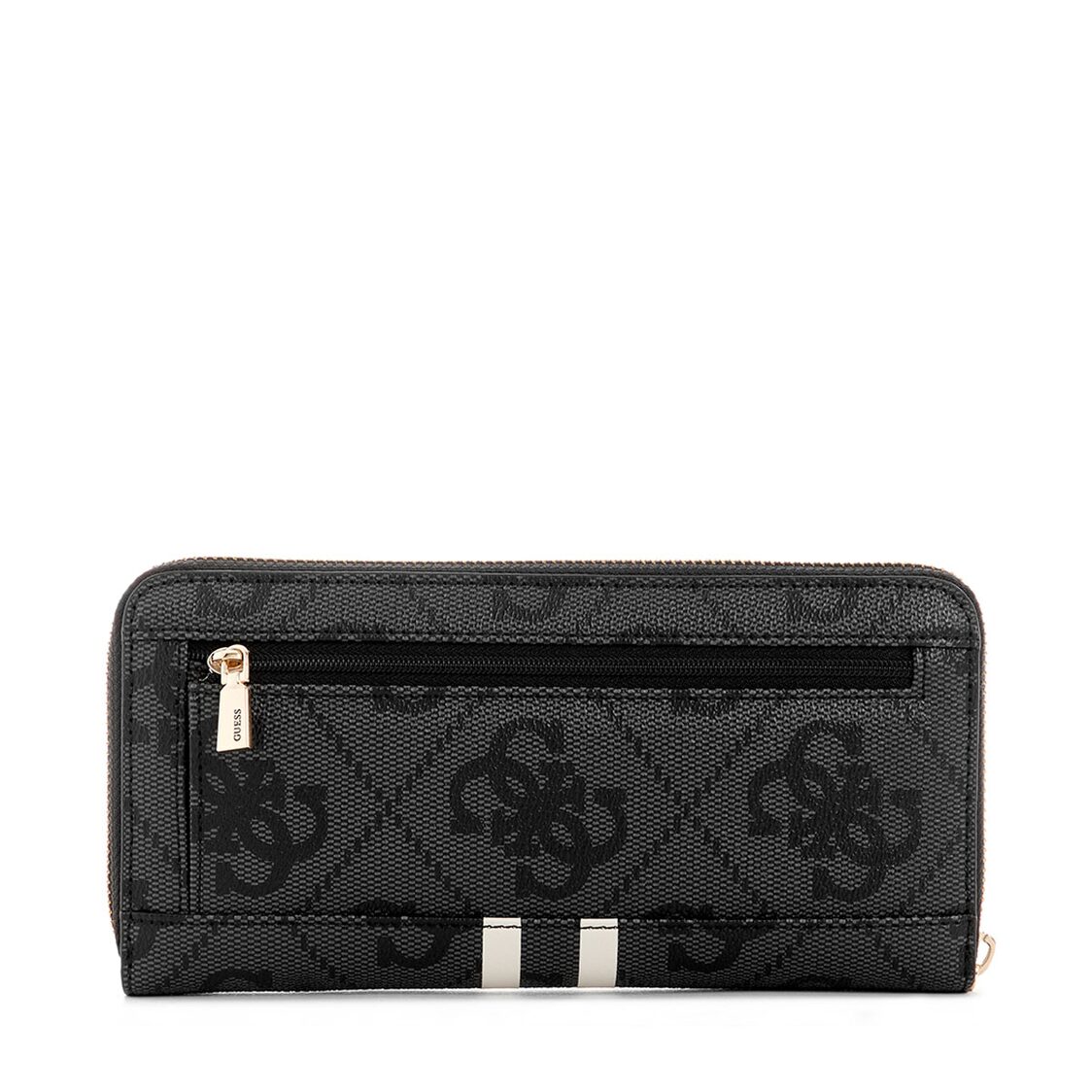 Guess Laurel Ii Slg Large Zip Around,Coal Logo