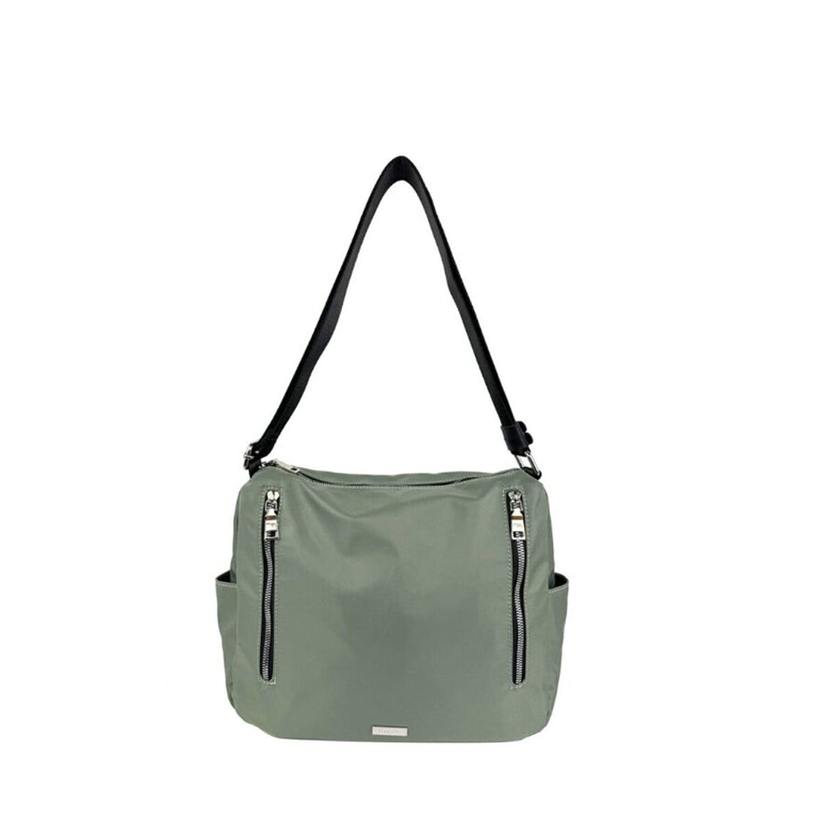 Mel&Co Nylon Shoulder Sling Bag With Twin Zipper Pockets