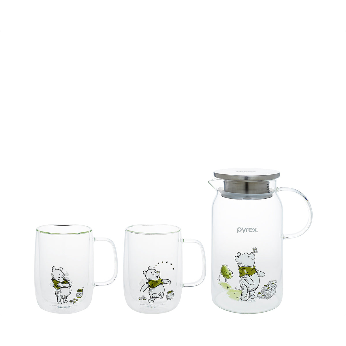 Pyrex 1L Carafe Double Wall Mug Set (PX-3DW/TP-PIYJP)