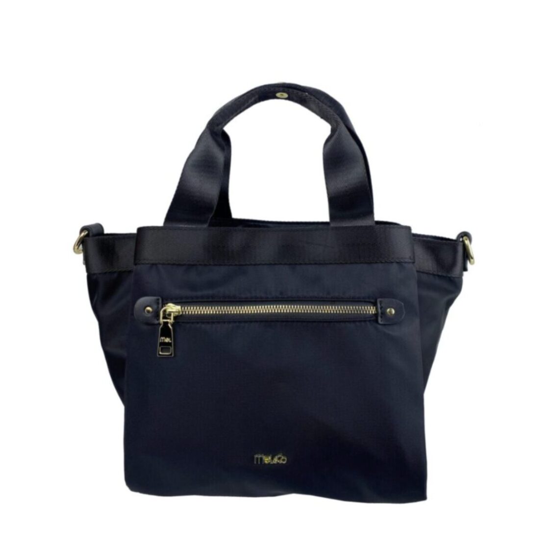 Mel&Co Nylon Satchel Top Handle With Font Zip Pocket