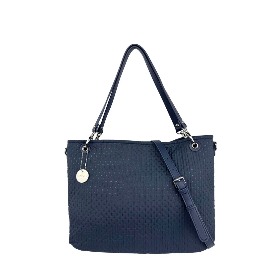 Mel&Co Embossed Nylon Double Handle Bag