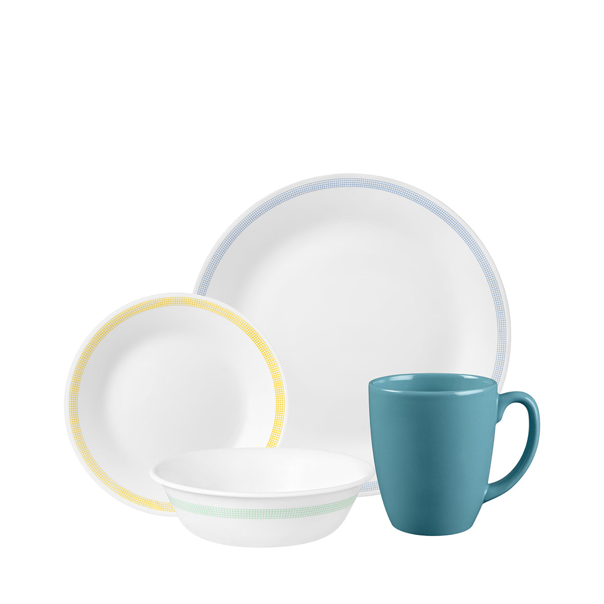 Corelle 16pc Dinner Set - Minial Check (16S-MNL-US)