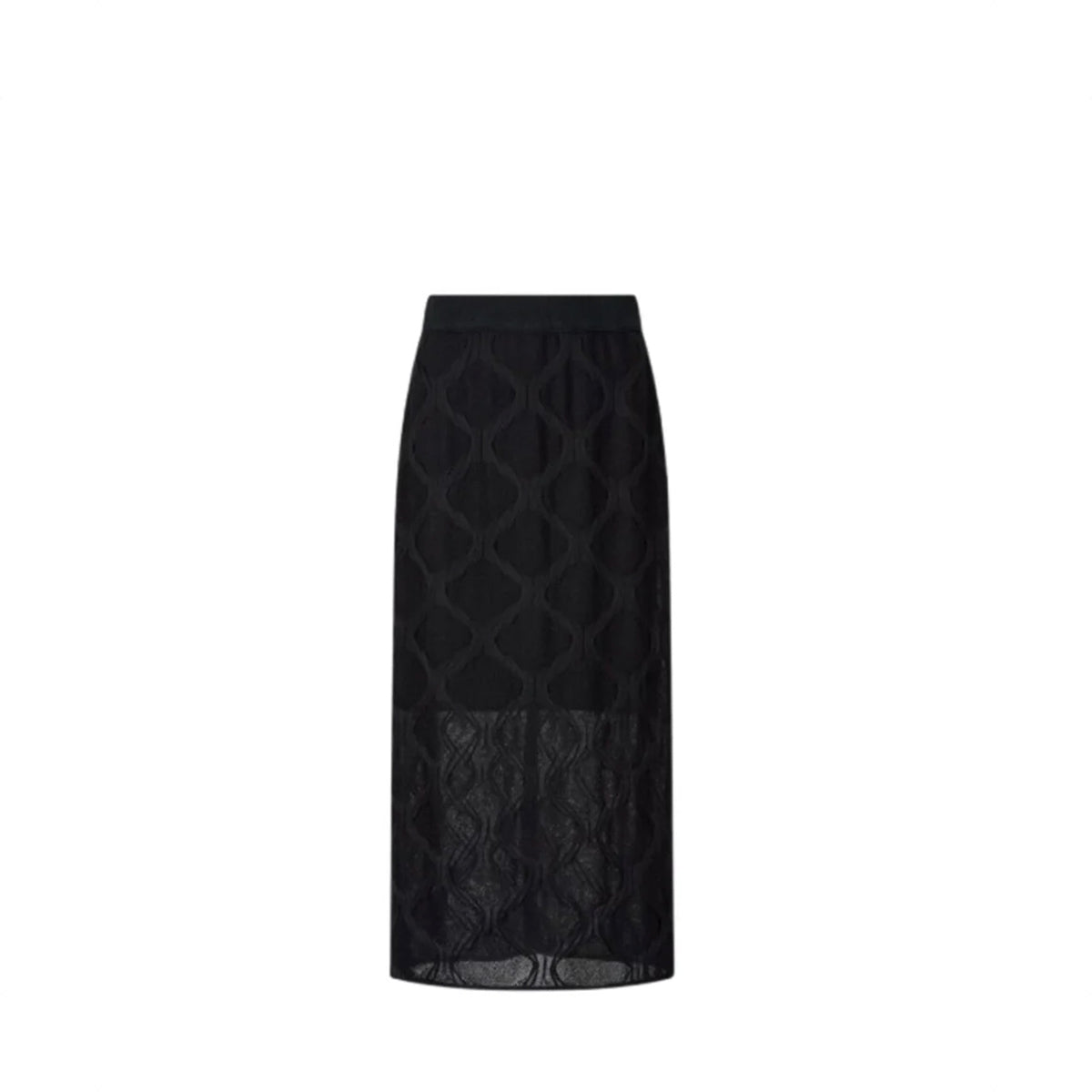 Voice Of Voices Pattern Lace Jersey Skirt Black