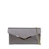 Mel&Co Saffiano Leatherette Envelope Clutch with Chain