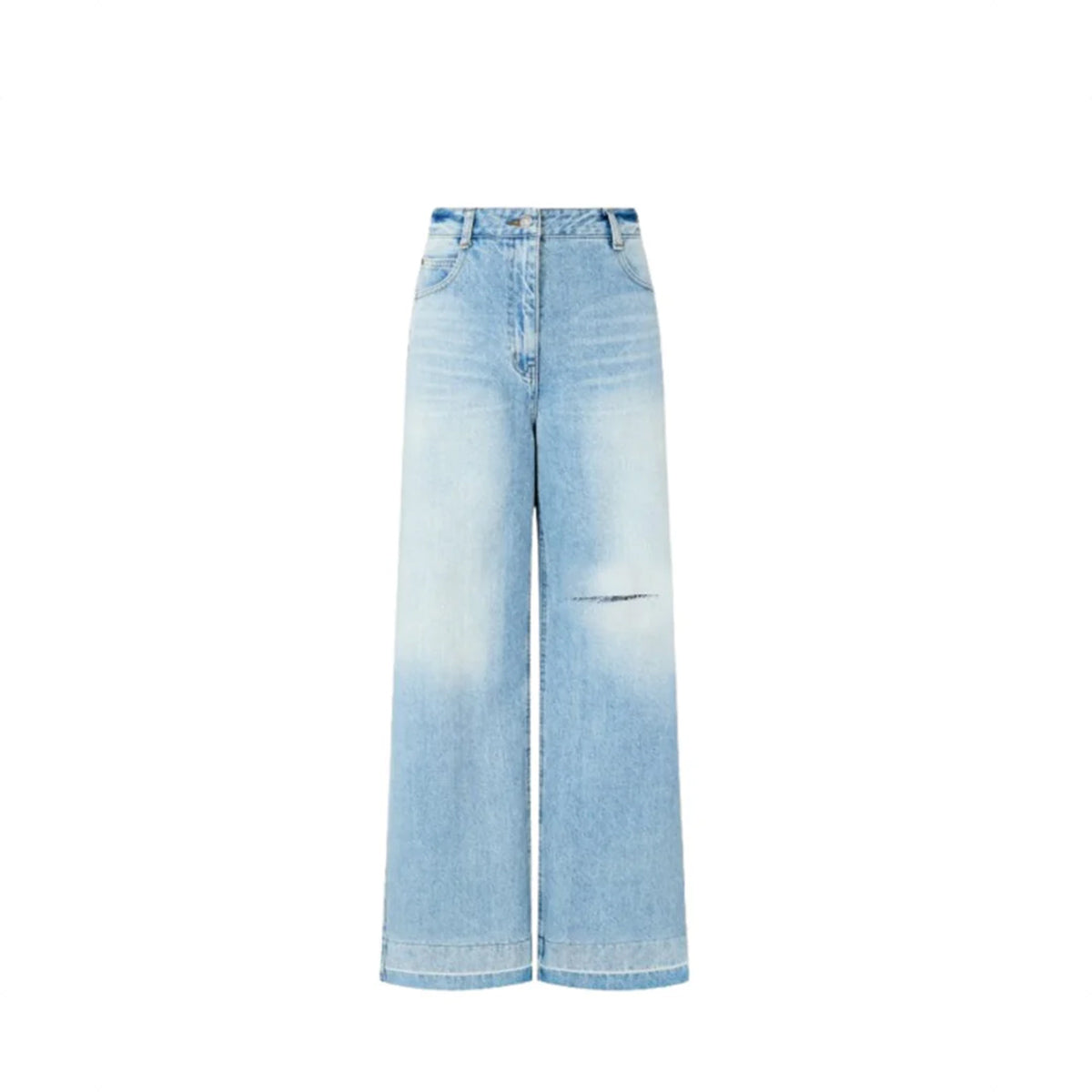 Voice Of Voices Cutting Detailed Wide Denim Pants Blue