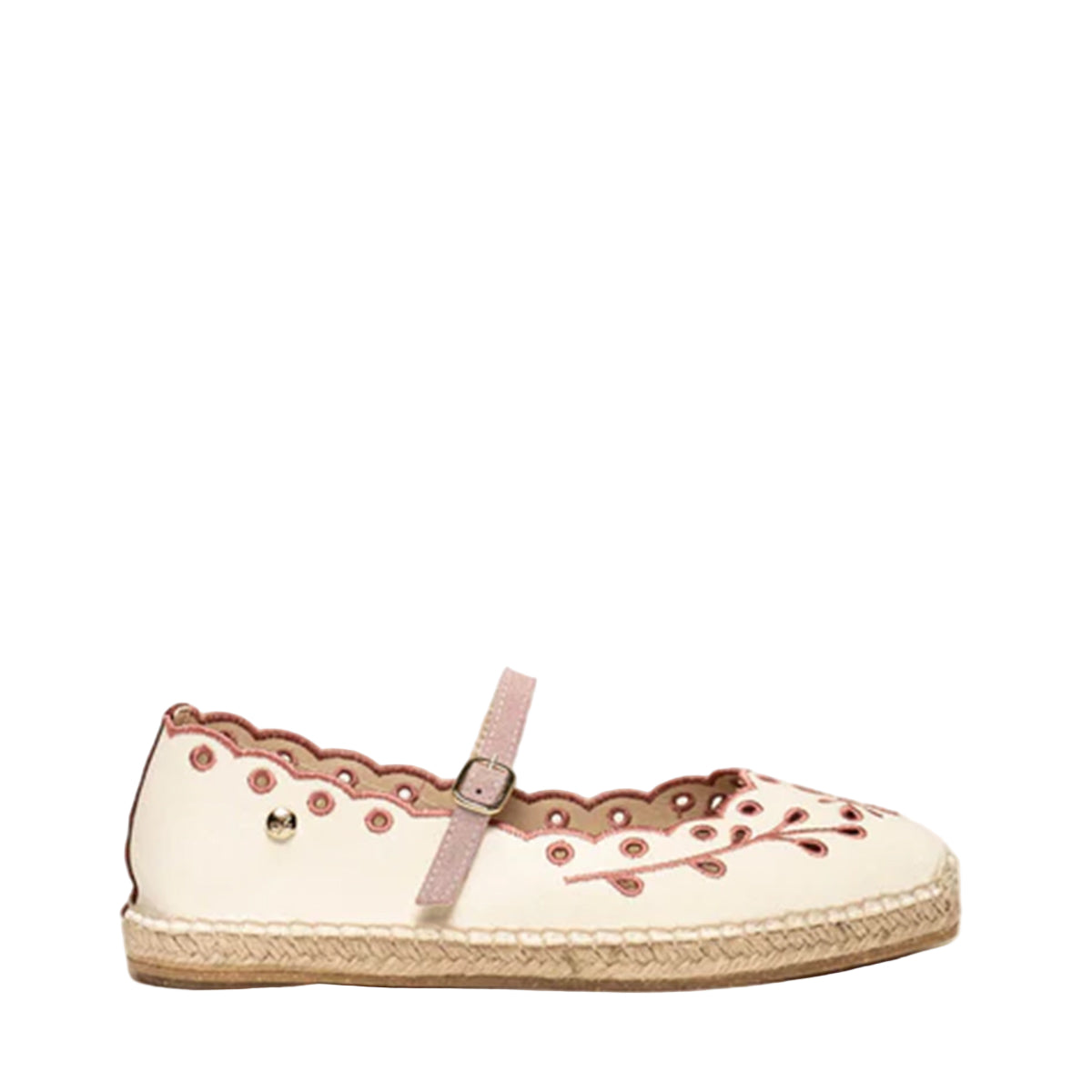 Alhamas Campanilla Plano Lonabordada Maryjane Flat - Pink Granate