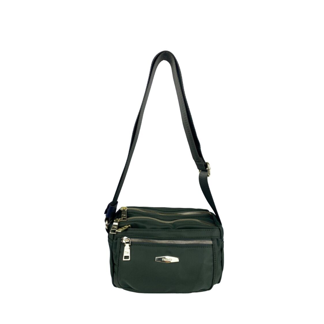 Mel&Co Nylon Double-Zip Sling Bag
