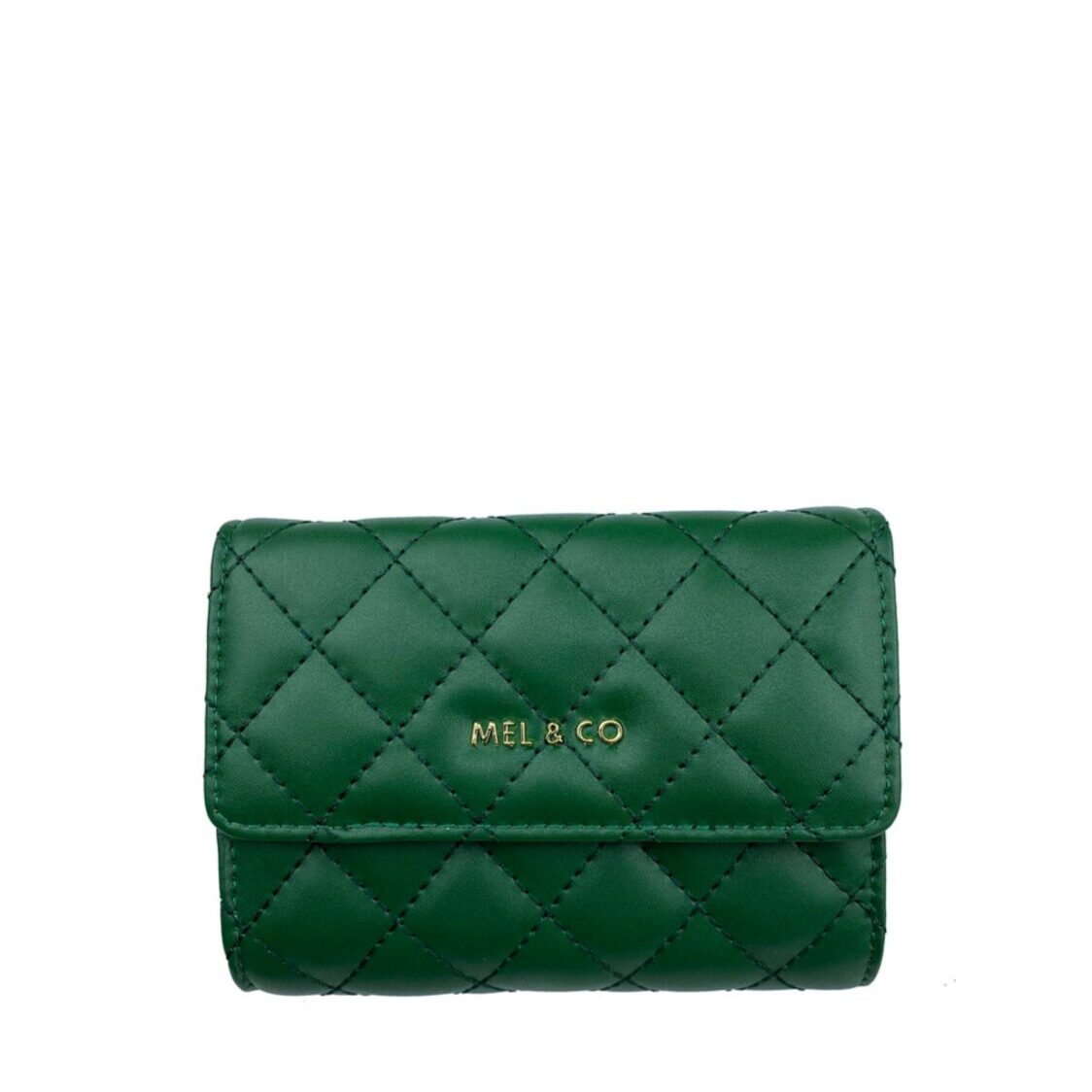 Mel&Co Quilted Half Flap Mid-Size Wallet
