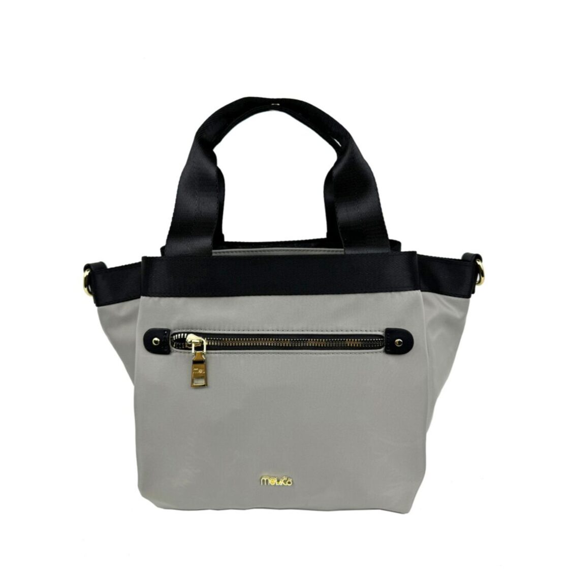 Mel&Co Nylon Satchel Top Handle With Font Zip Pocket