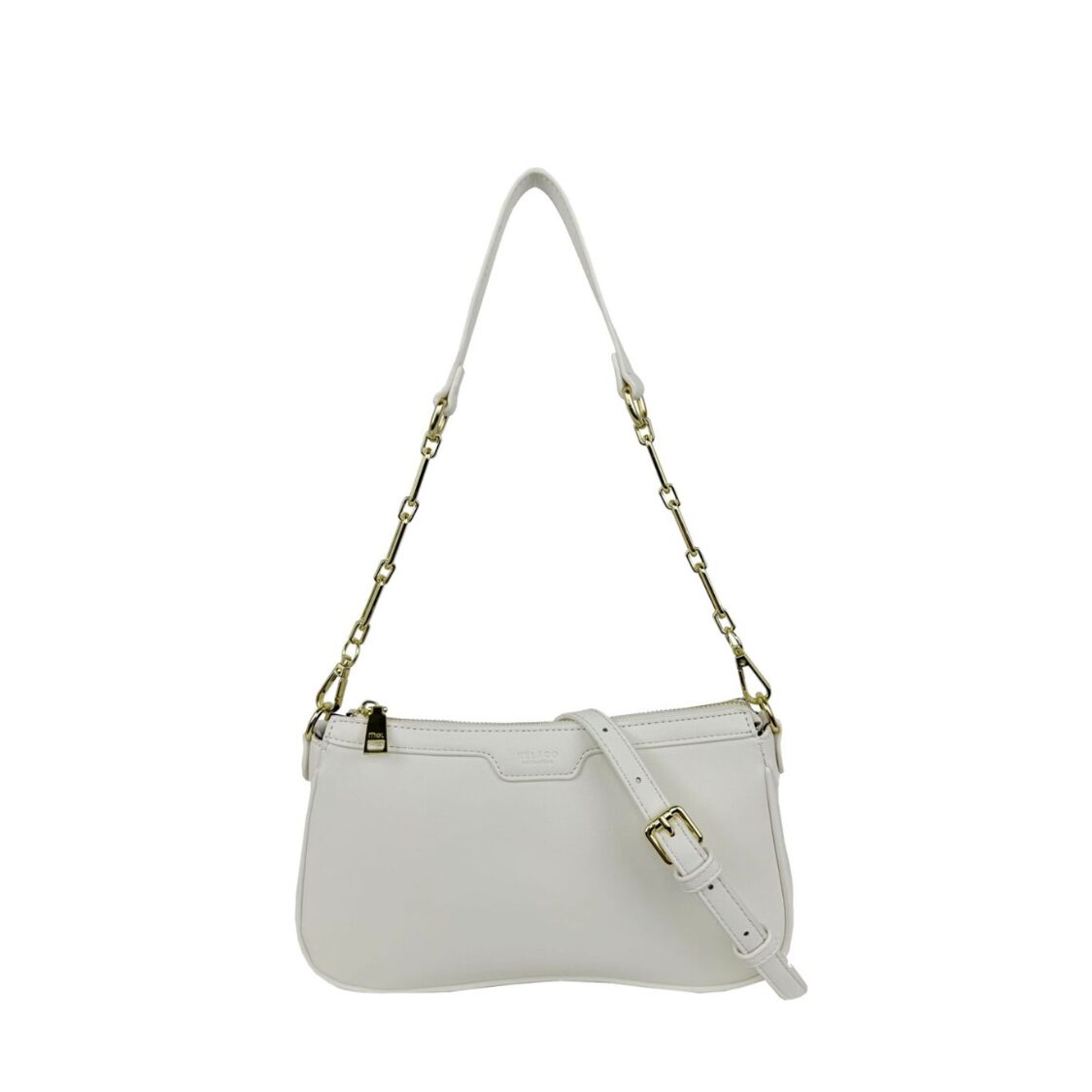 Mel&Co Faux Nappa Leather Semi-Chain Shoulder Bag