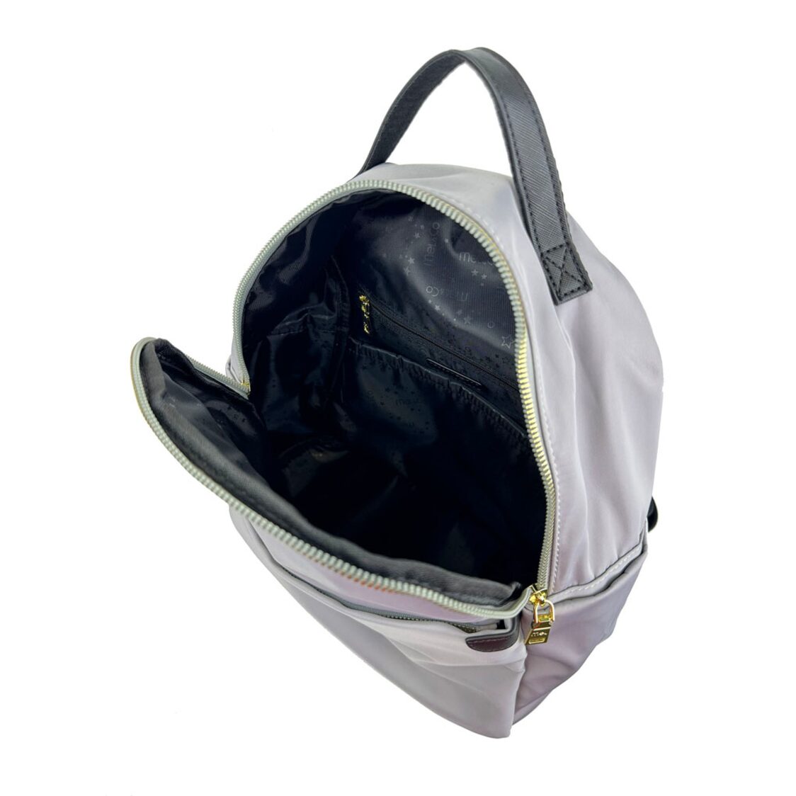 Mel&Co Basic Nylon Round Top Backpack Grey