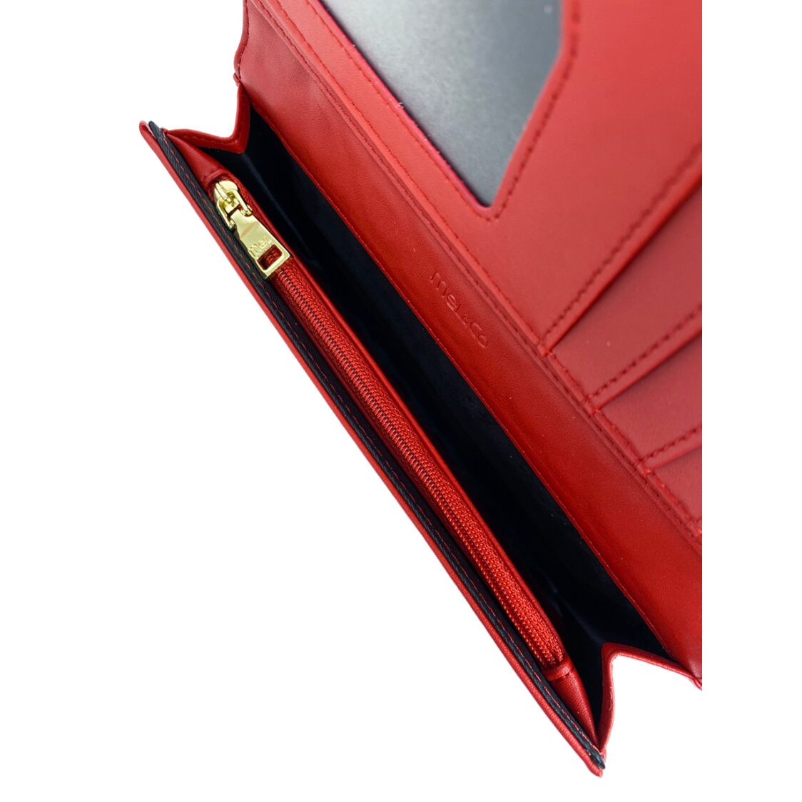 Mel&Co Quilted Basic Flap Long Wallet Red