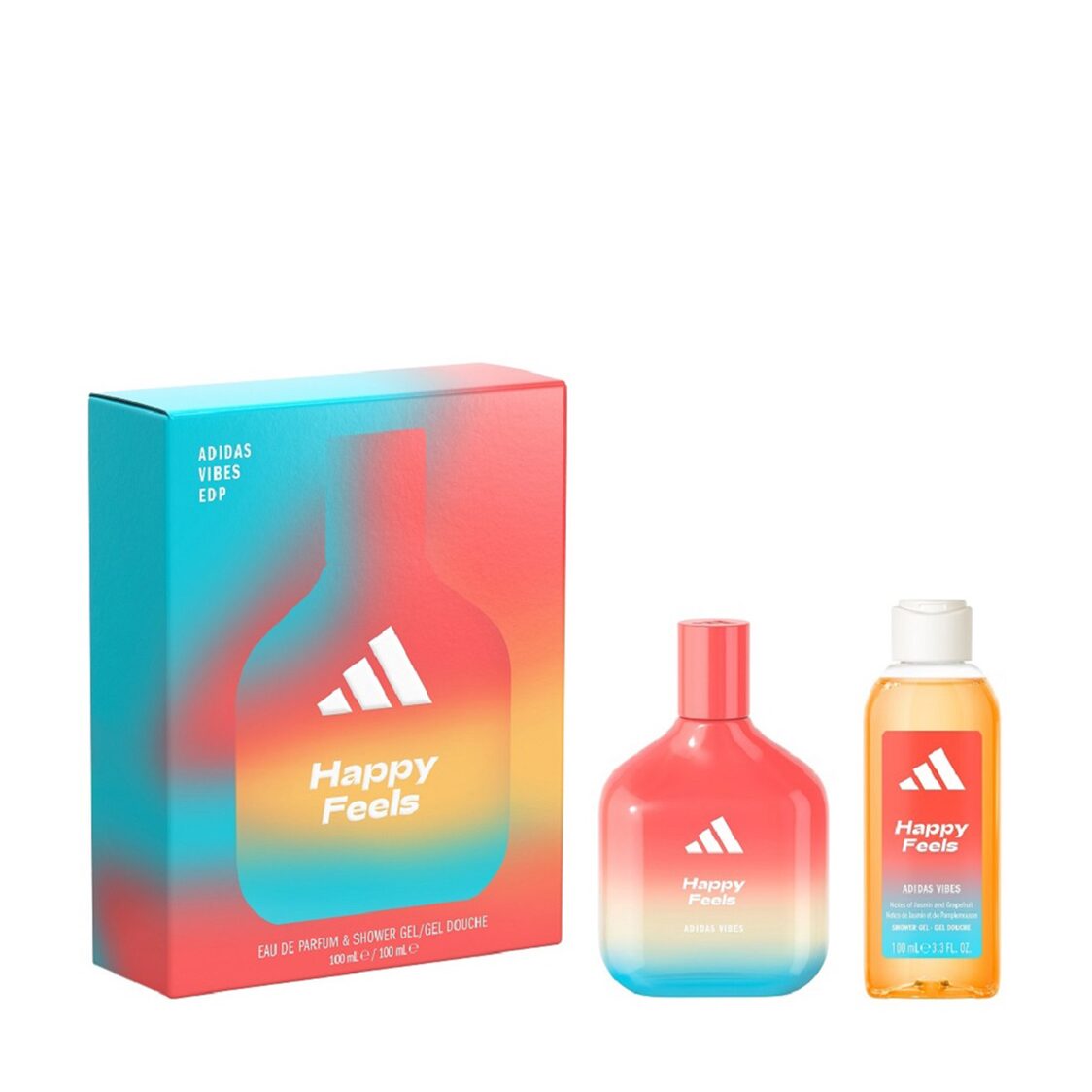 Adidas Vibes Happy Feels Eau de Parfum 100ml & Body Wash 100ml - Metro Singapore Departmental Store - Celebrating 69 Years in SG