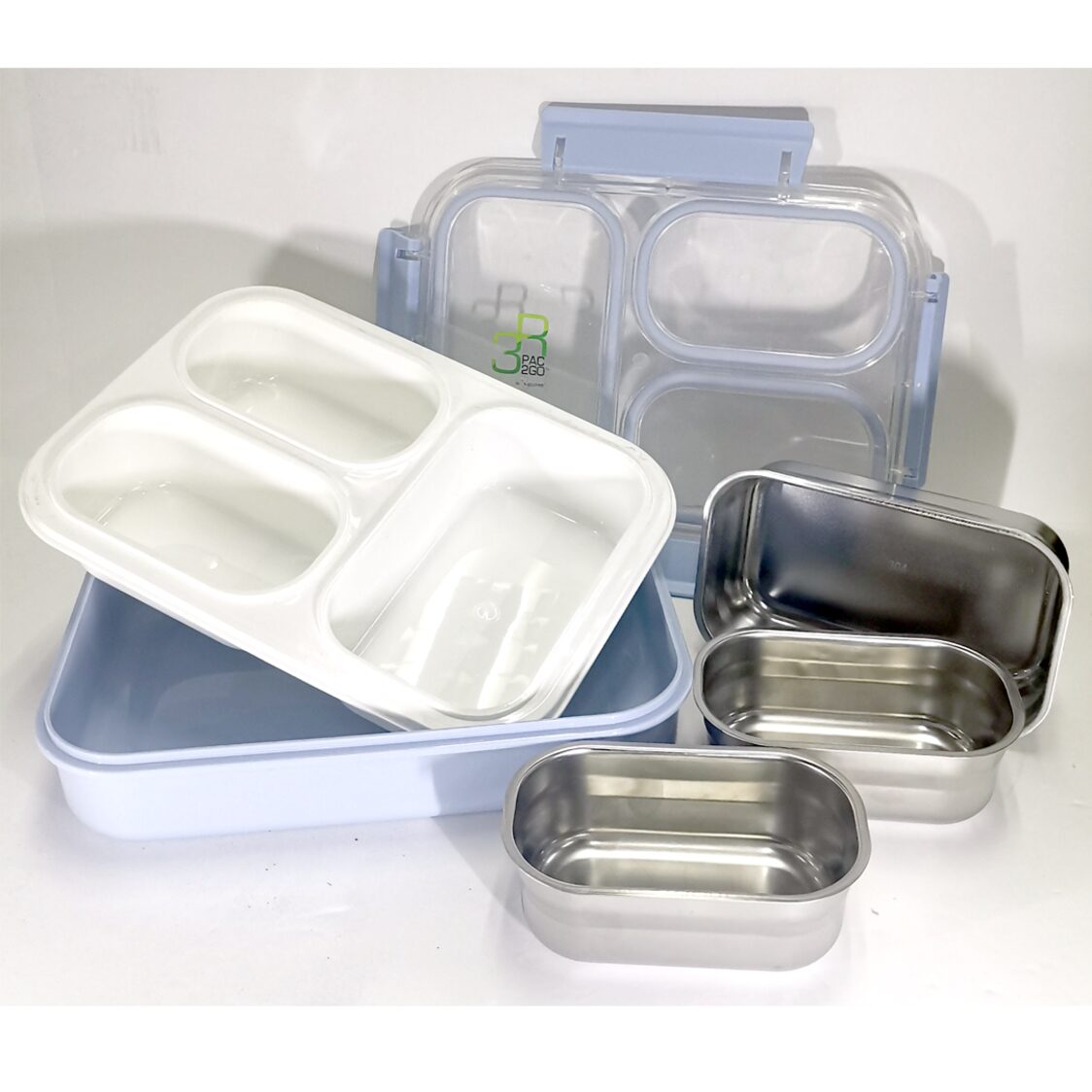 La Gourmet Sassy 1.2L 3 Compartments Stainless Steel Insert Lunch Box