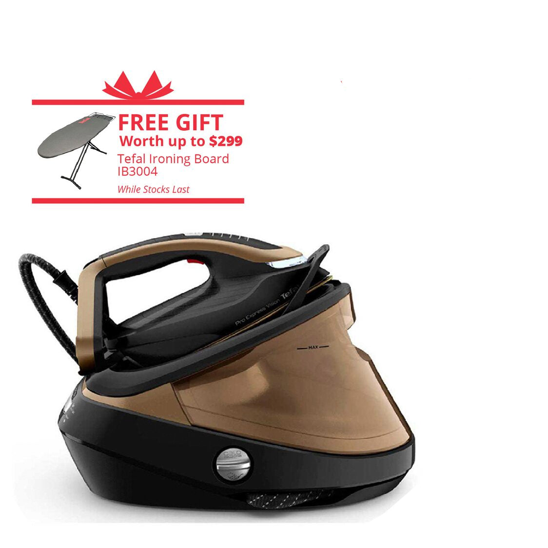 Tefal Pro Express Vision Steam Generator with Ironing Board GV9820 + IB3004