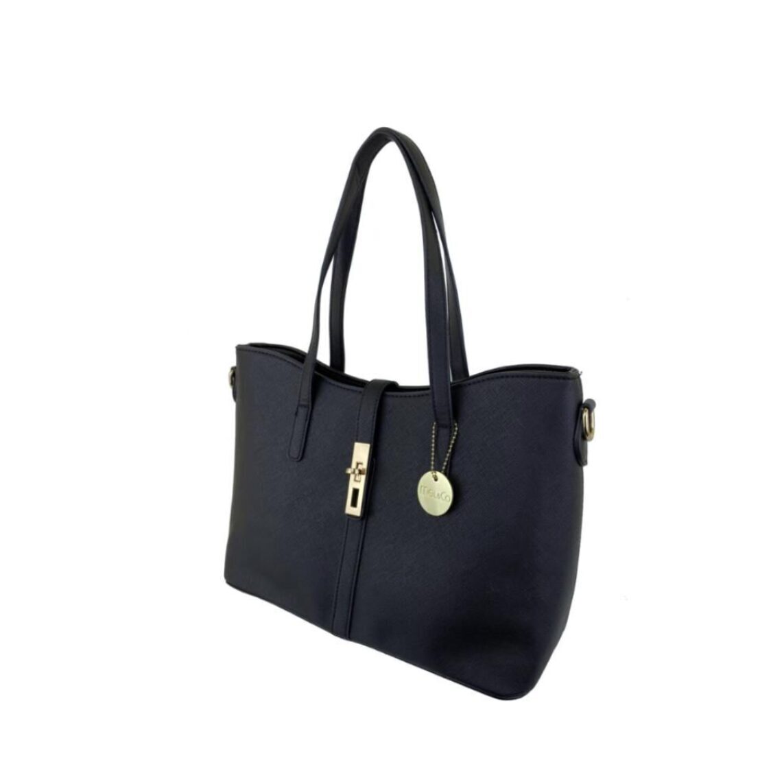 Mel&Co Saffiano-Effect Curve Top Satchel Shoulder Bag MH2021