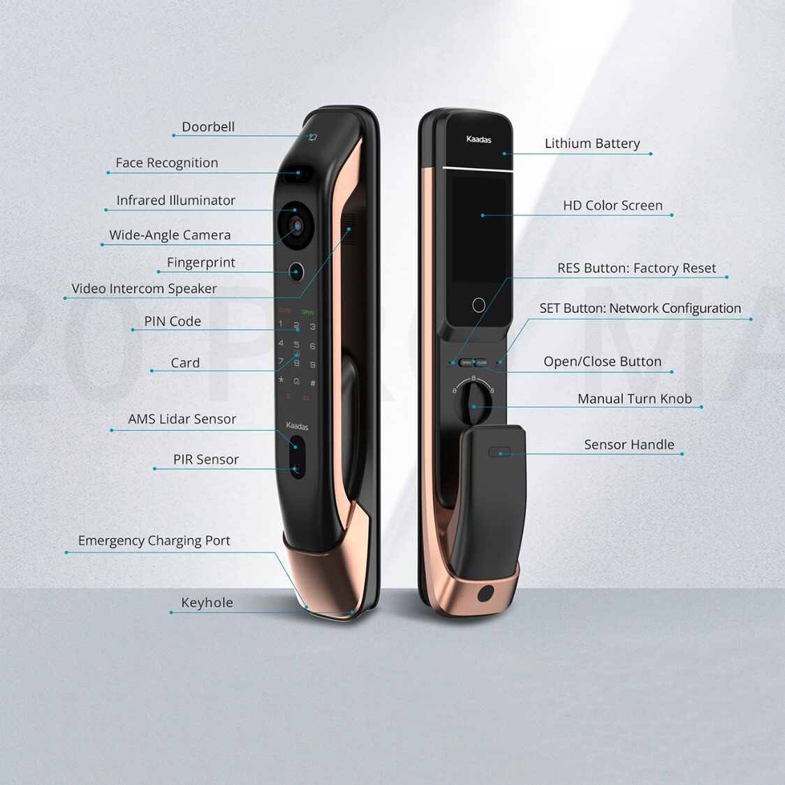 Kaadas K20 Pro Max Black + R8GD Lock Bundle