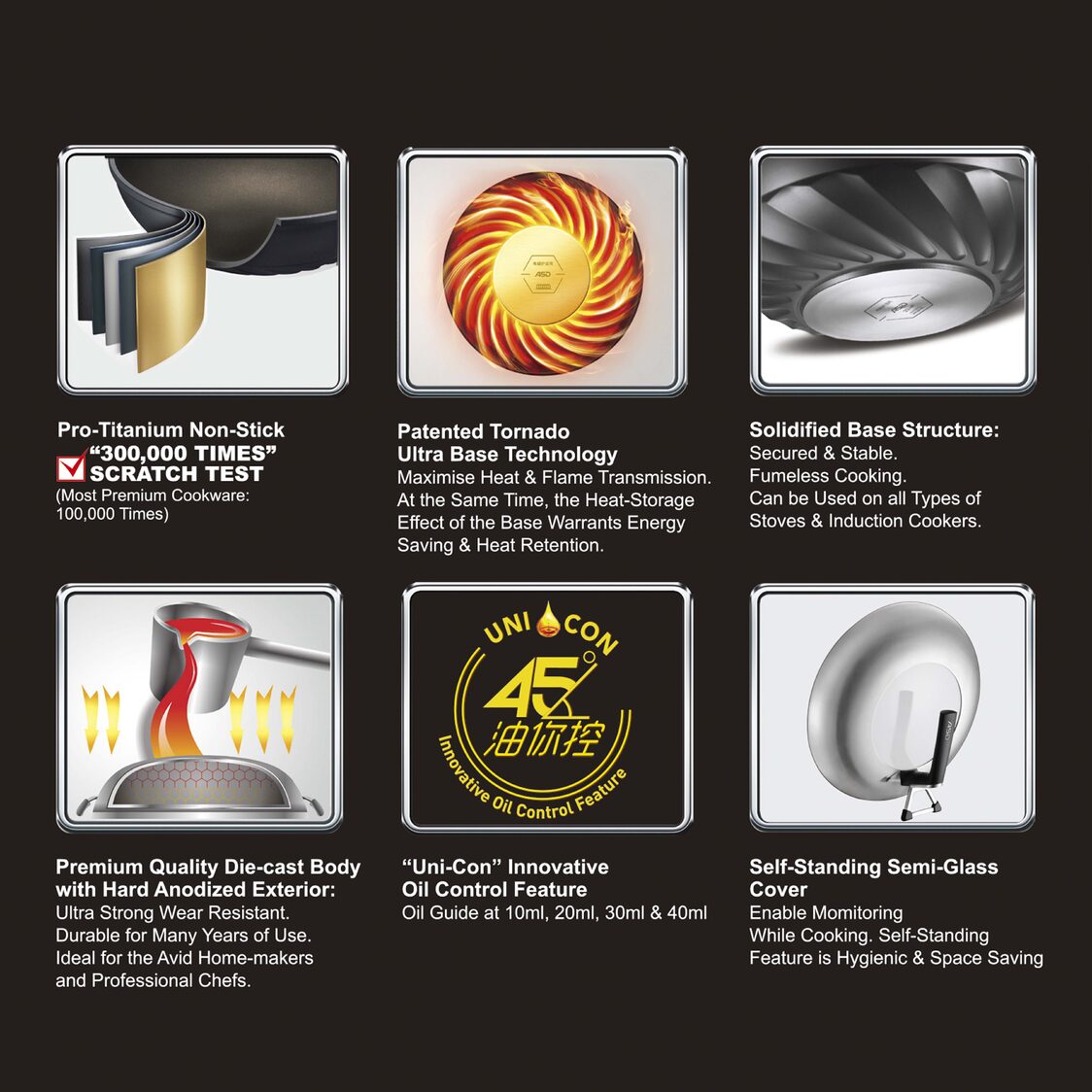 ASD Tornado Elite IH Die Cast Non - Stick Chef Wok 36cm (HP2336TEIH - 3G) - Metro Singapore Departmental Store - Celebrating 69 Years in SG