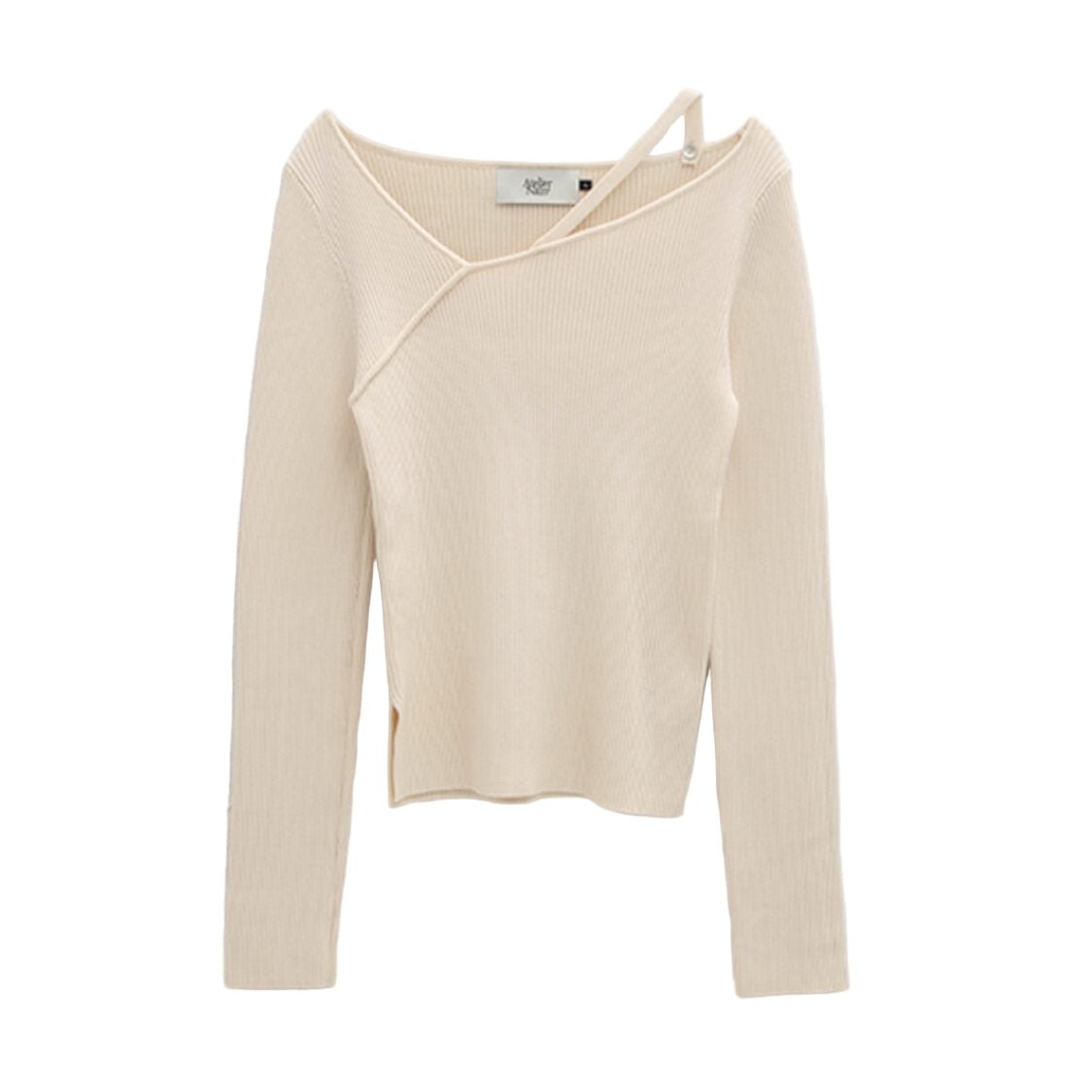 Atelier Nain Unbalanced Neck Strap Knit - Ivory - Metro Singapore Departmental Store - Celebrating 69 Years in SG