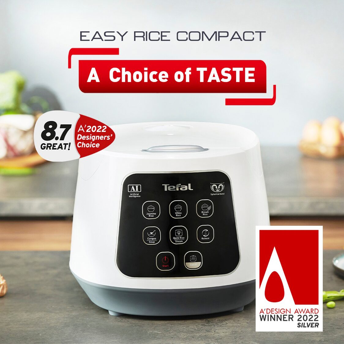 Tefal Easy Rice Compact Spherical Pot Rice Cooker 1L (RK7301)