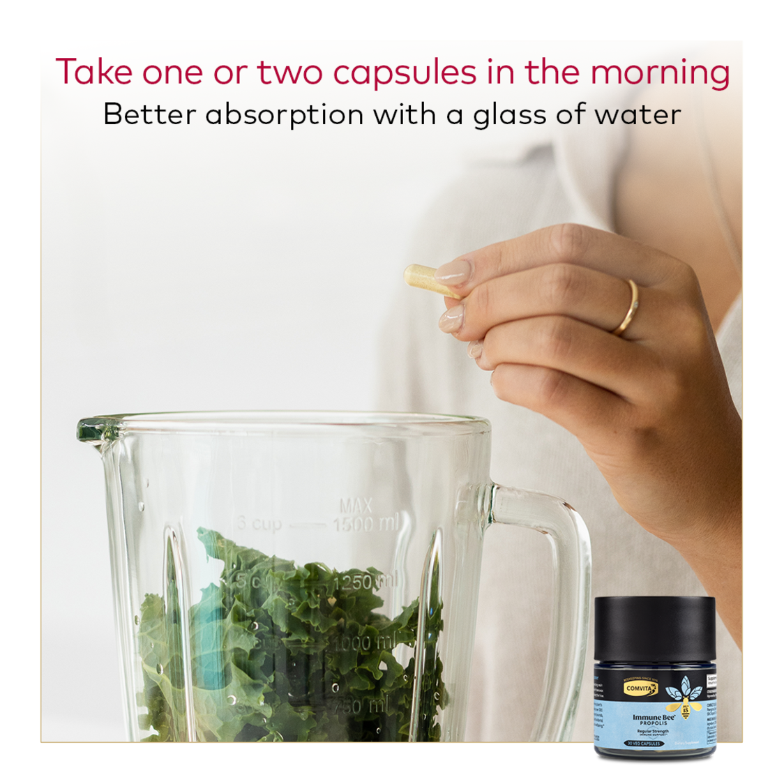 Comvita Propolis PFL15 Regular Strength Veg Capsules