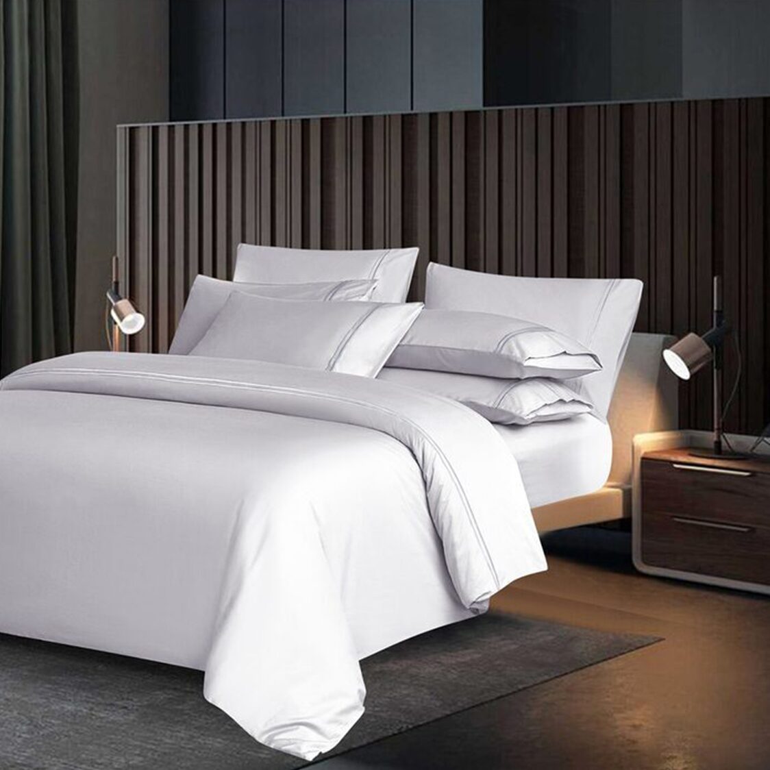 Canopy Elegant Fitted Sheet Set White