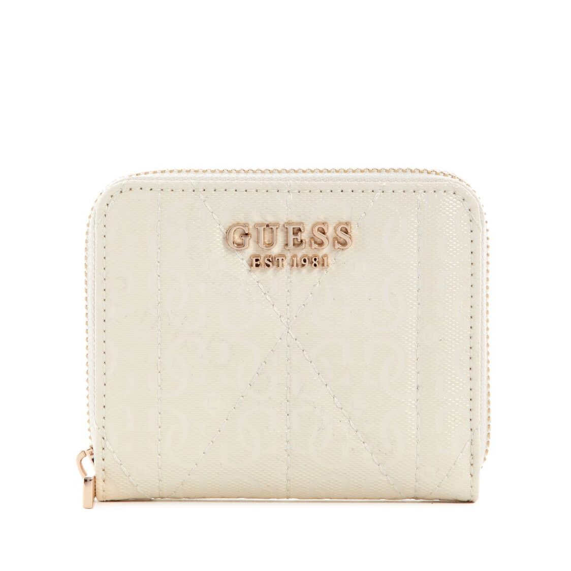 Guess Aldina Slg Small Zip Around - Off White