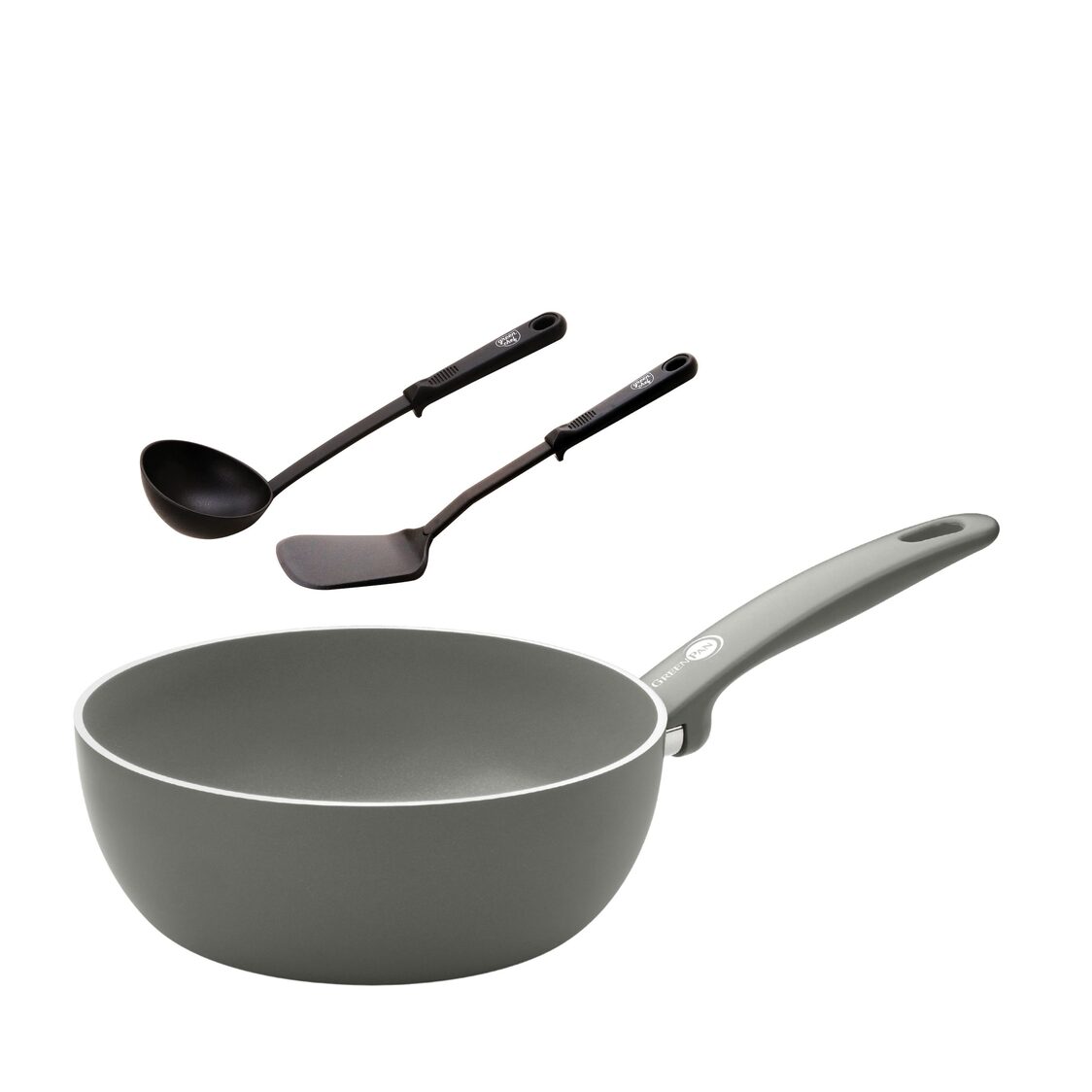 Greenpan Cambridge Quartz 20cm Ceramic Chef Pan (GPCBR034624) + Free Spatula & Ladle Set (GPGC010734)