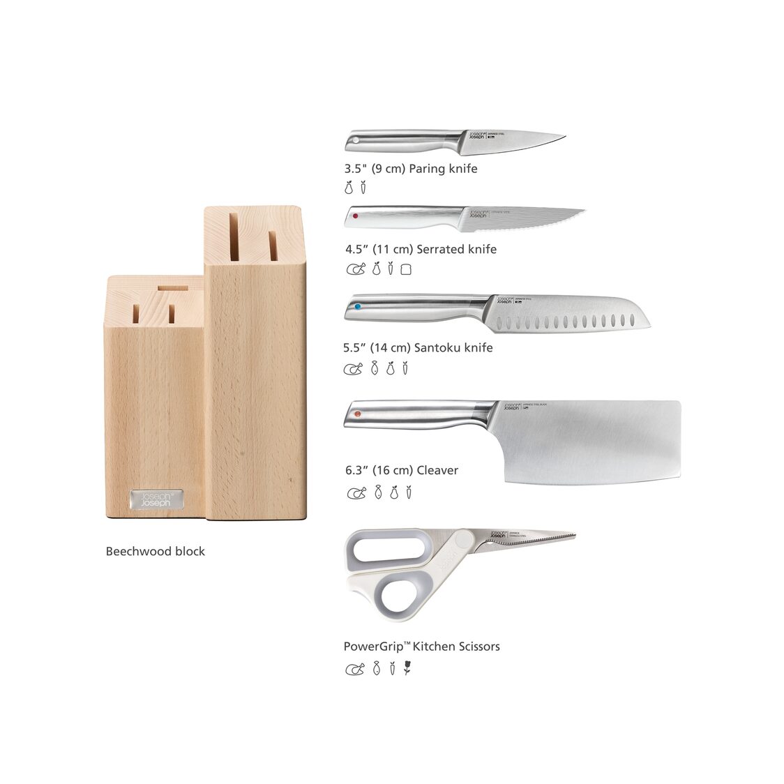 Joseph-Joseph Elevate Fusion 5pcs Knife & Scissor Block
