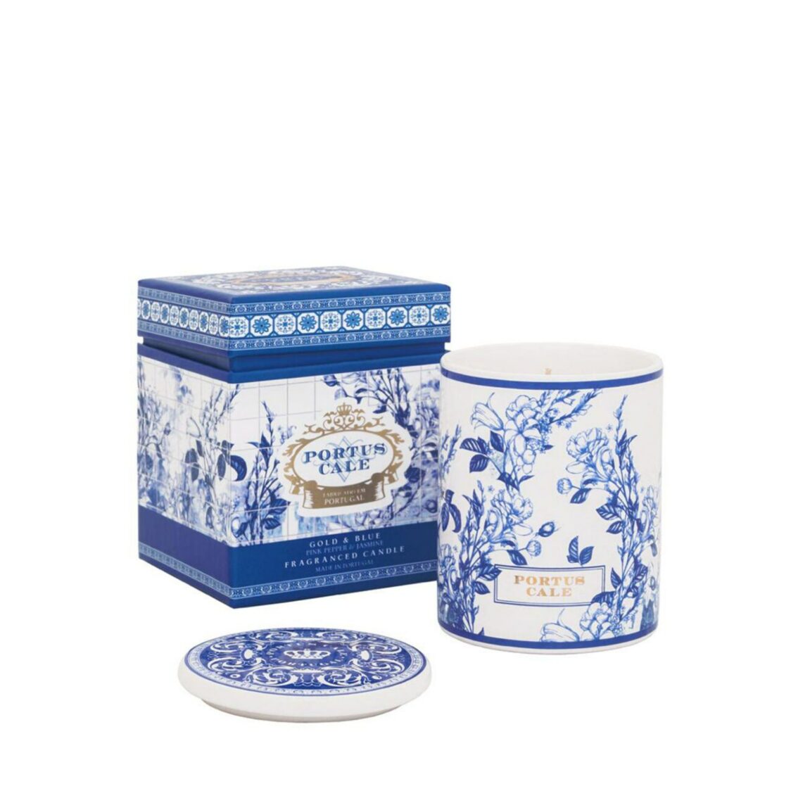 Portus Cale Gold & Blue Candle