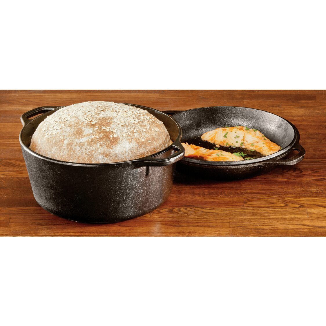 Lodge Seasoned Cast Iron Double Dutch Oven 5 Quart / 10 Inch (25cm)