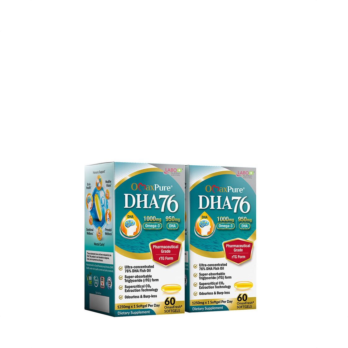 Labo Nutrition OMAXPURE DHA76 60 Softgels Twin Pack
