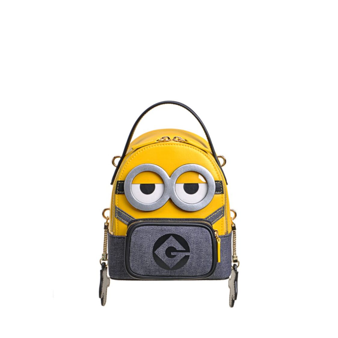 Fion Minions Jacquard with Leather Backpack Medium - FAAFIPJ029YLWDBLZZ