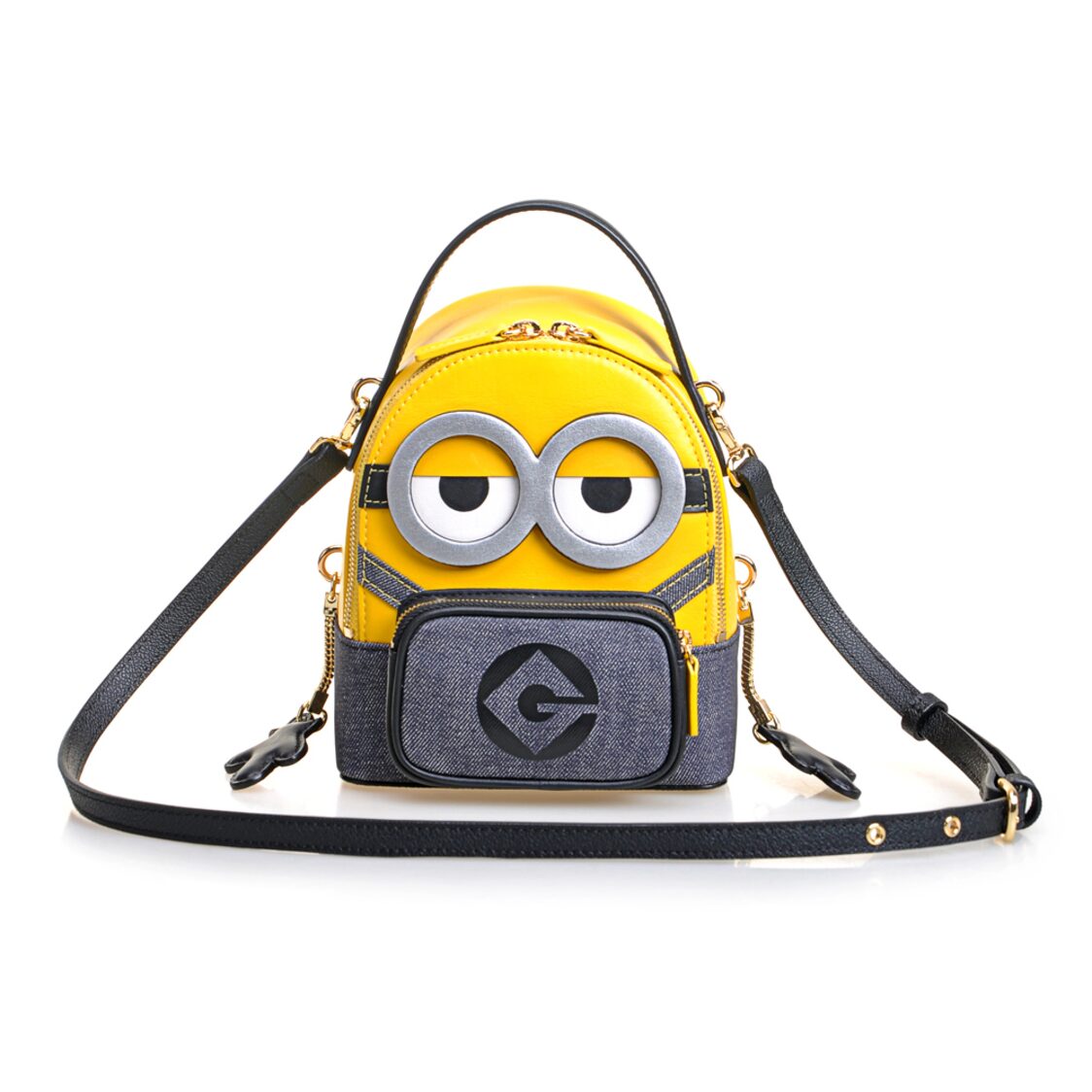 Fion Minions Jacquard with Leather Backpack Medium - FAAFIPJ029YLWDBLZZ