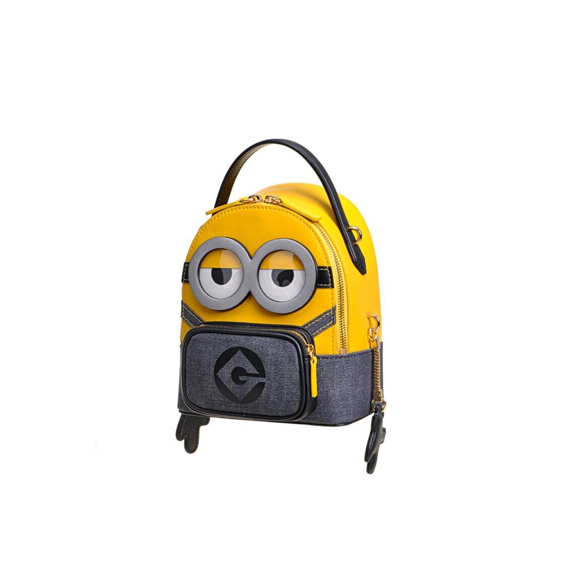 Fion Minions Jacquard with Leather Backpack Medium - FAAFIPJ029YLWDBLZZ