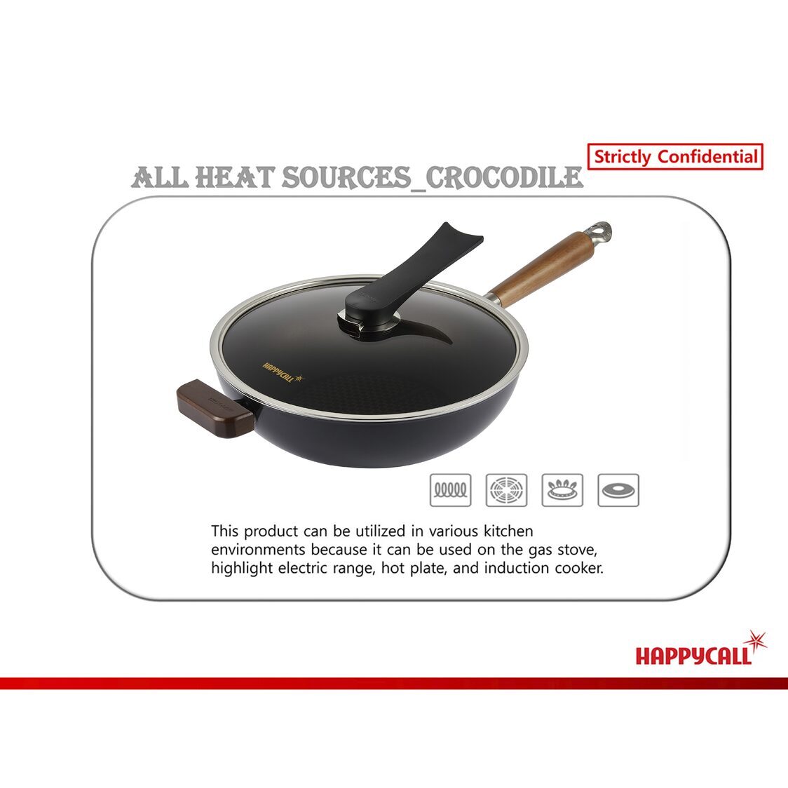 Happycall Crocodile IH Graphene Die Cast Skillet Wok w/ Lid 30cm (3900-0375)