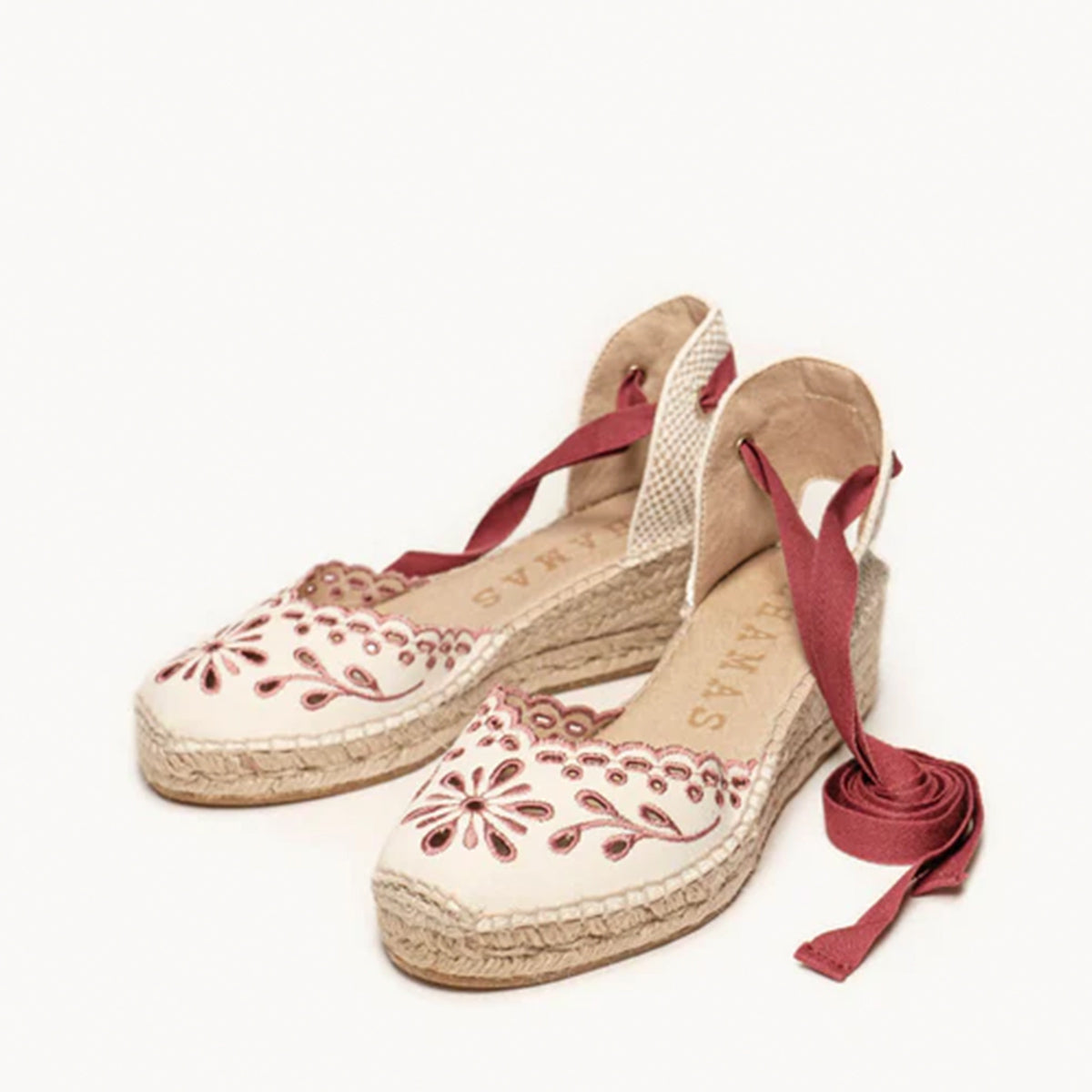 Alhamas Romero Cuna Baja Lona Bordada Wedge