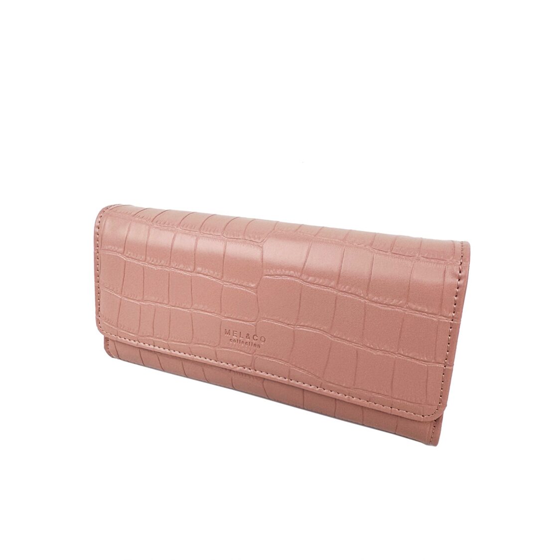 Mel&Co Croco Tri-Fold Long Wallet