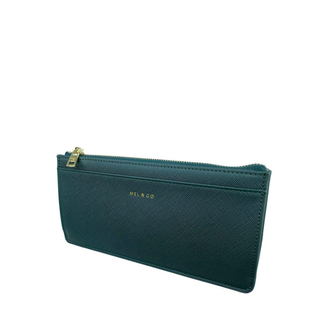 Mel&Co Saffiano-Effect Slim Long Wallet