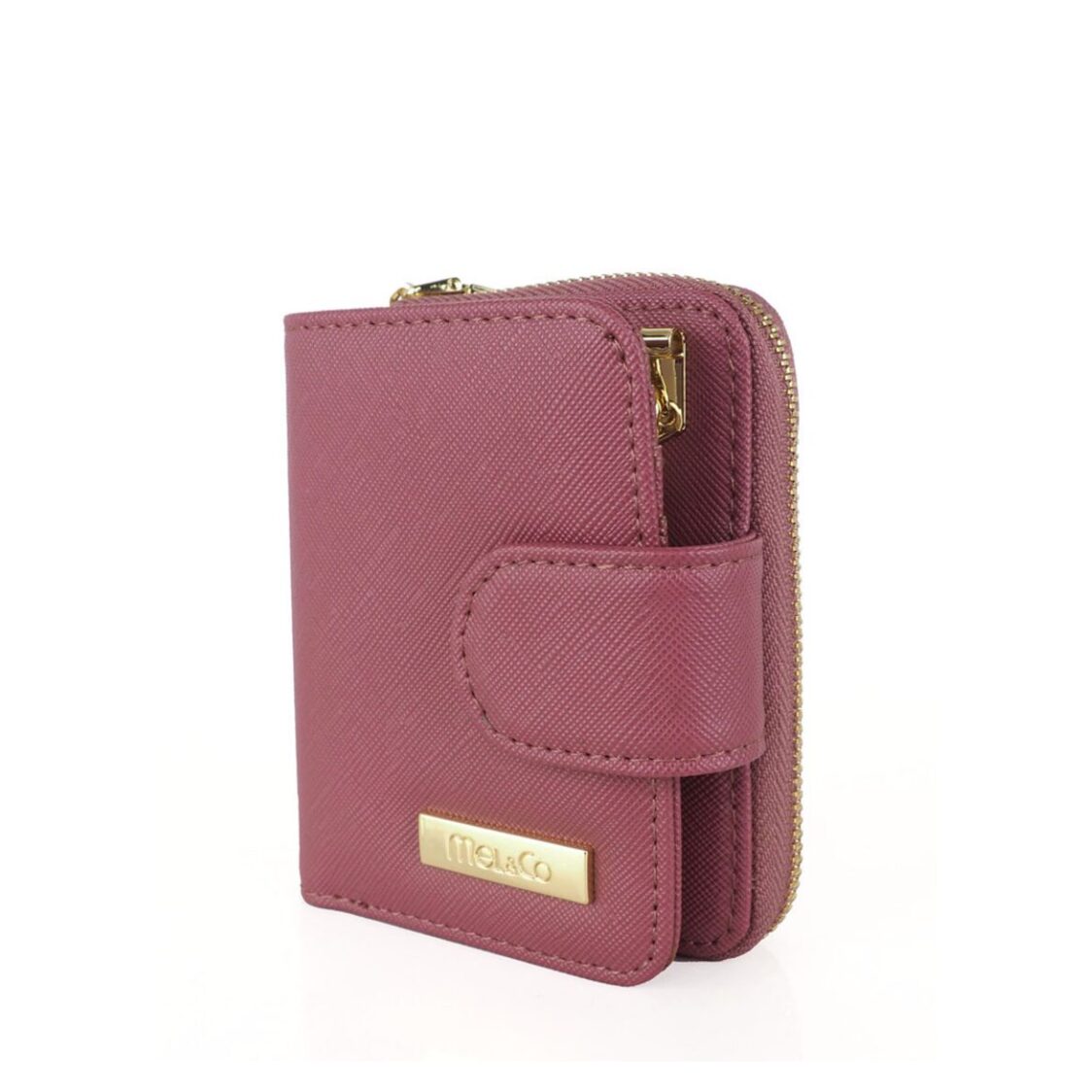 Mel&Co Saffiano Leatherette Key Holder with Zipped Gusset