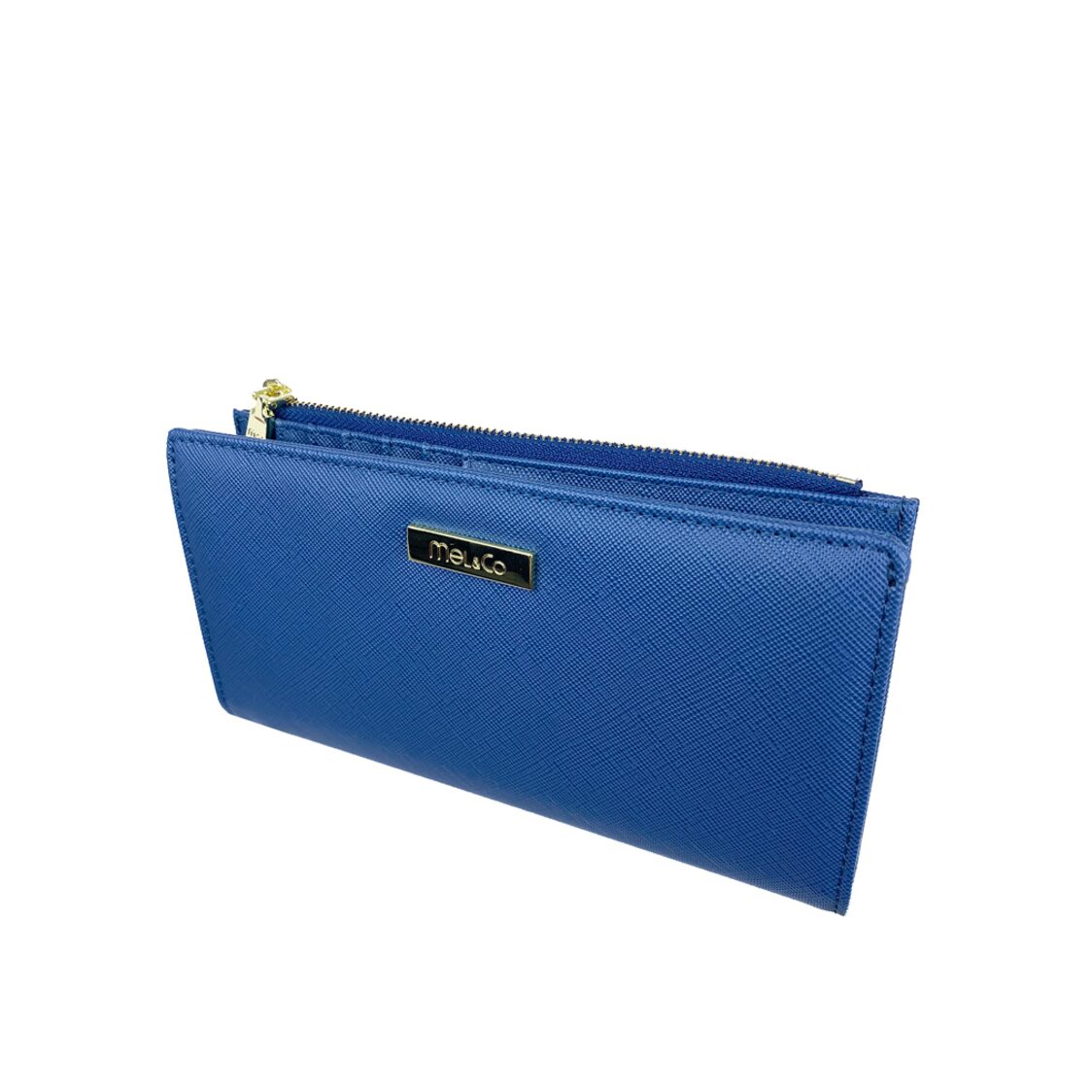 Mel&Co Saffiano Leatherette Bi-Fold Snap Long Wallet