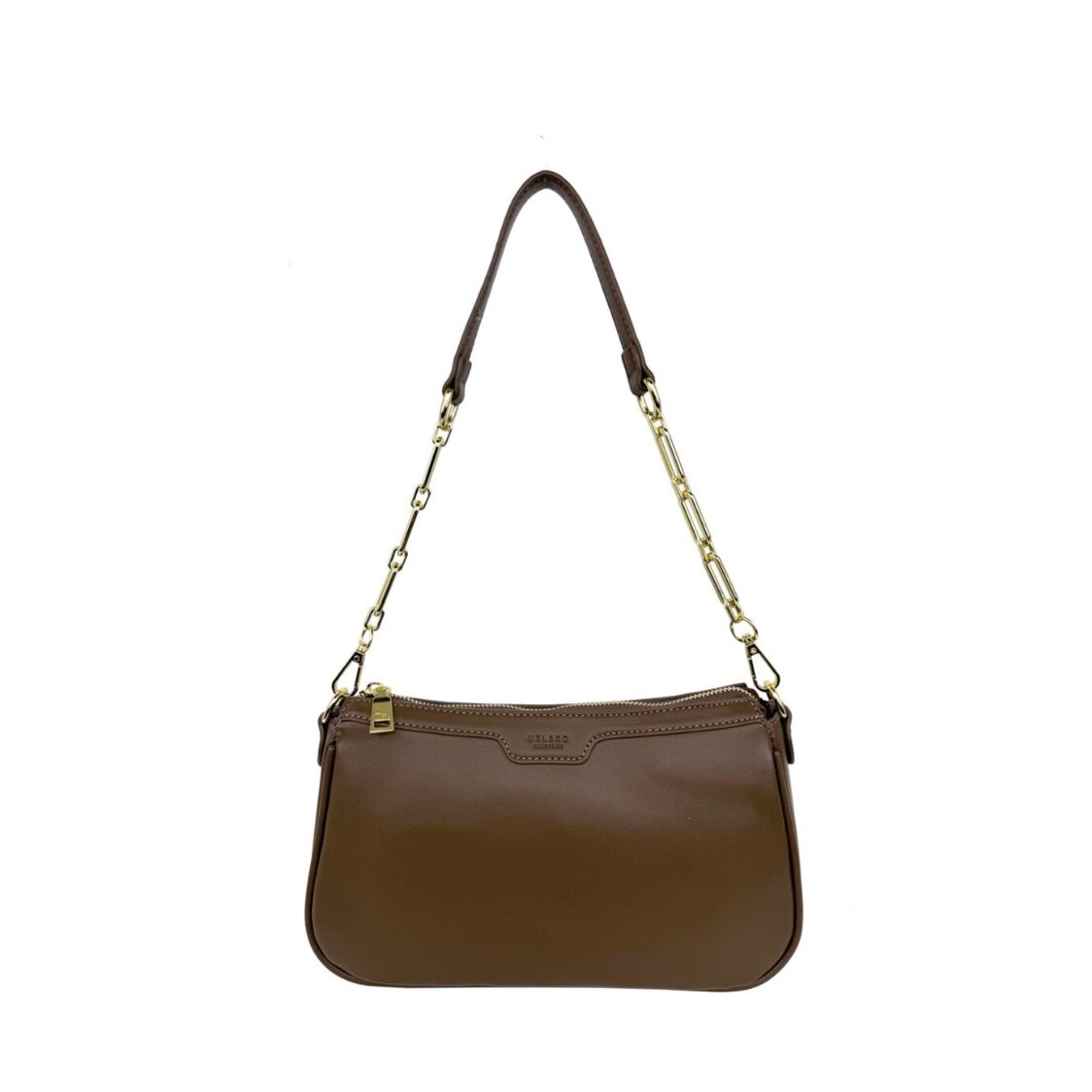 Mel&Co Faux Nappa Leather Semi-Chain Shoulder Bag