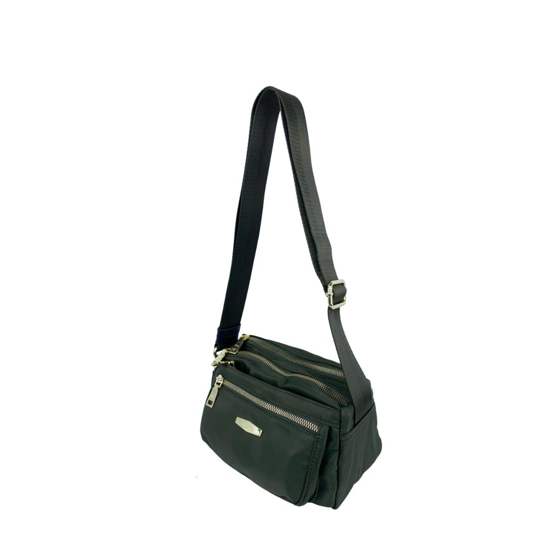 Mel&Co Nylon Double-Zip Sling Bag