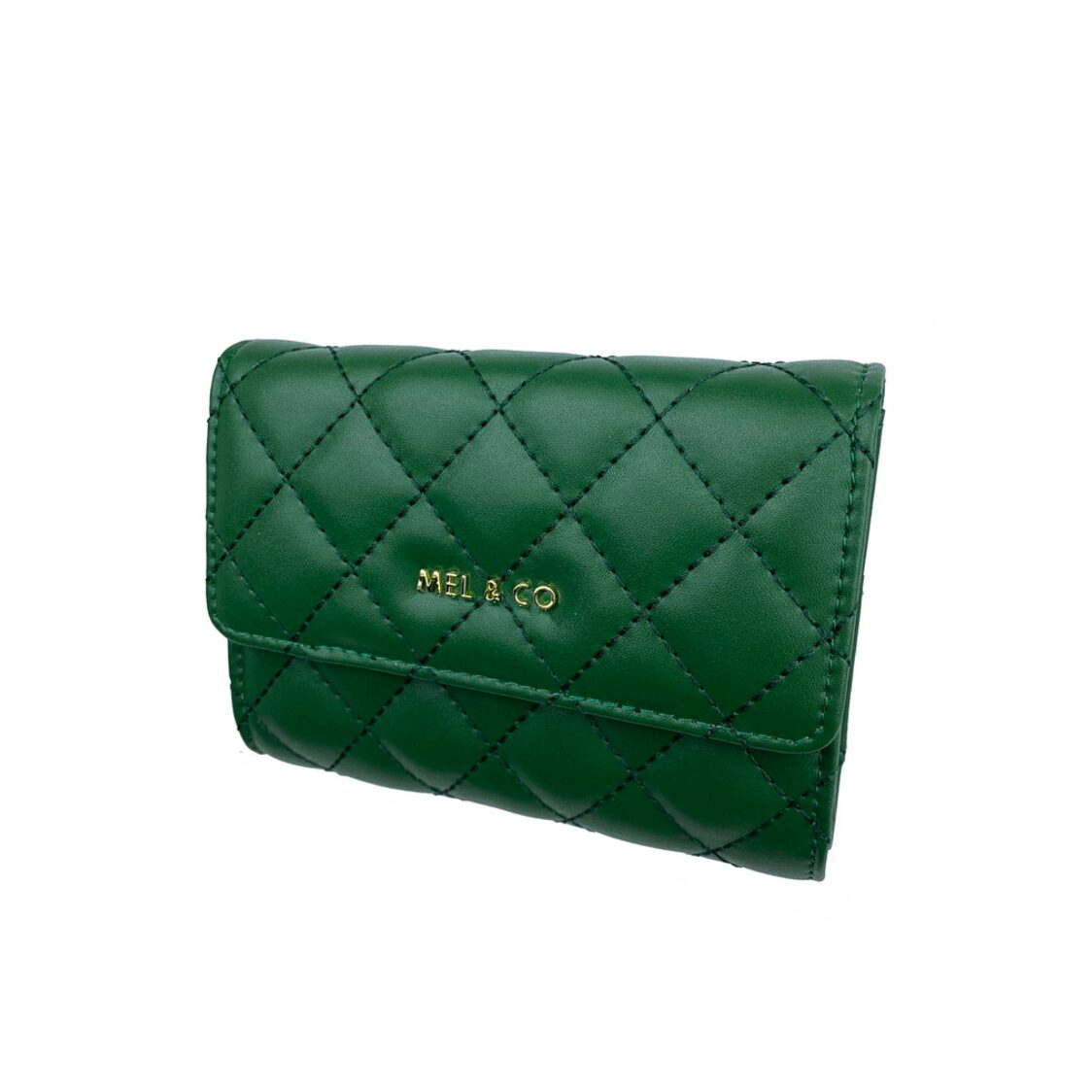 Mel&Co Quilted Half Flap Mid-Size Wallet
